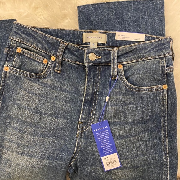 NWT POPSUGAR Kick Flare Jeans w/ Raw Bottom Hem - Picture 13 of 16